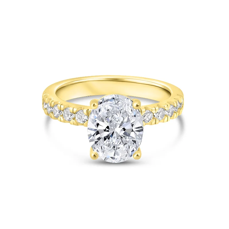 men’s titanium ring with diamonds The Heather - Gold
