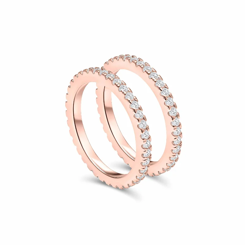vintage diamond drop necklace The Promise Stacking Set - Rose Gold
