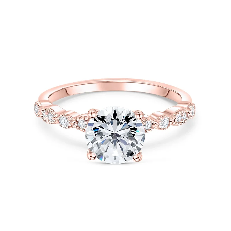 men’s engraved cuff bracelet The Sofia - Rose Gold