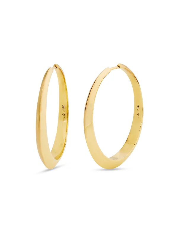 minimalist horseshoe necklace gold Thin Mega Crescent Yellow Gold Hoop Earrings