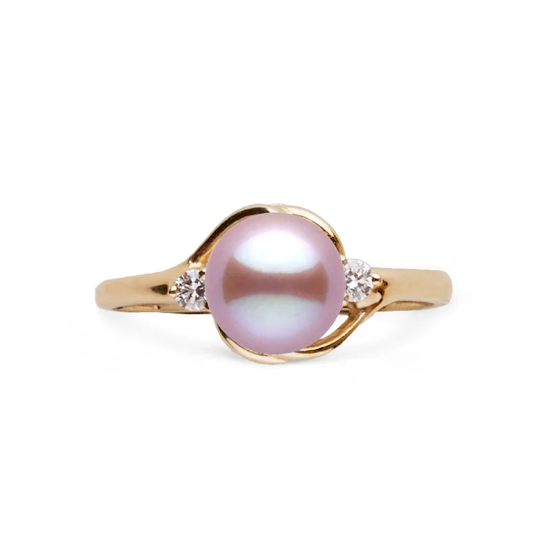 sterling silver braided ring Tiara Collection Lavender Freshadama Pearl and Diamond Ring