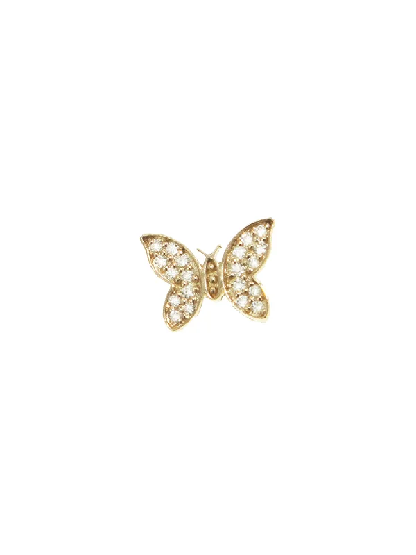 personalized couples necklace gold Tiny Diamond Pavé Butterfly Stud Yellow Gold Single Earring personalized couples necklace gold Tiny Diamond Pavé Butterfly Stud Yellow Gold Single Earring