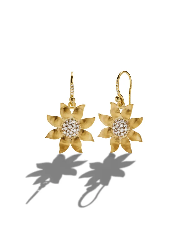 adjustable charm necklace Golden Blossom Wildflower Yellow Gold Earrings
