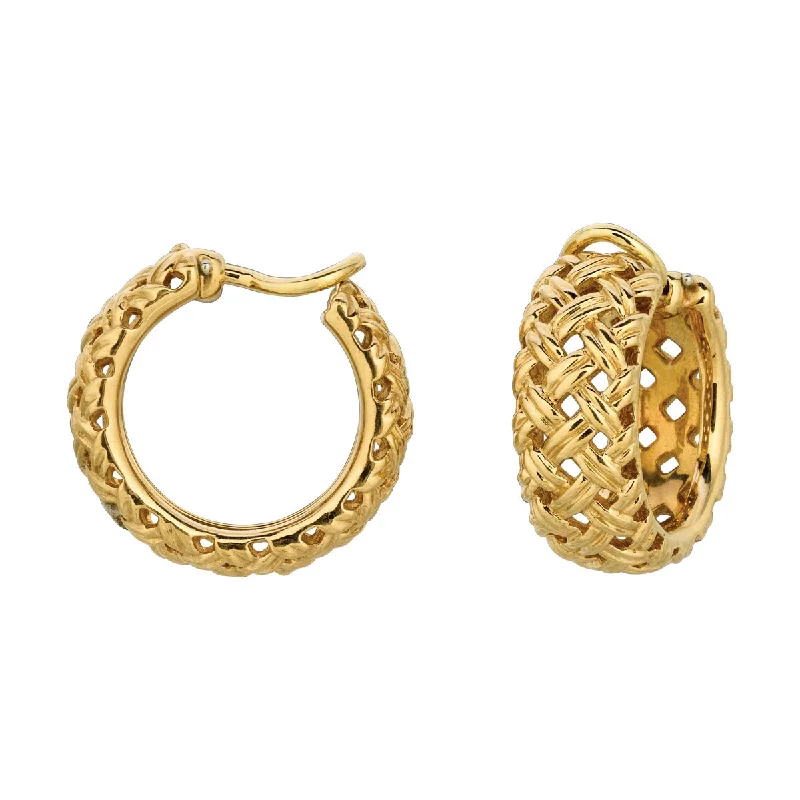 Vannerie Hoop Gold Earrings