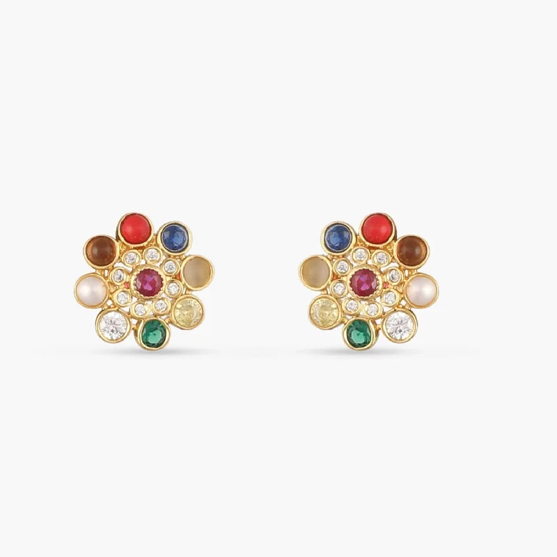 real opal engagement ring Varnika Navaratna Silver Stud Earrings
