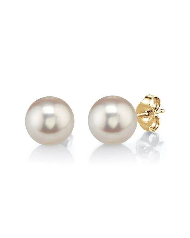 bold gothic vampire ring 7mm White Freshwater Round Pearl Stud Earrings