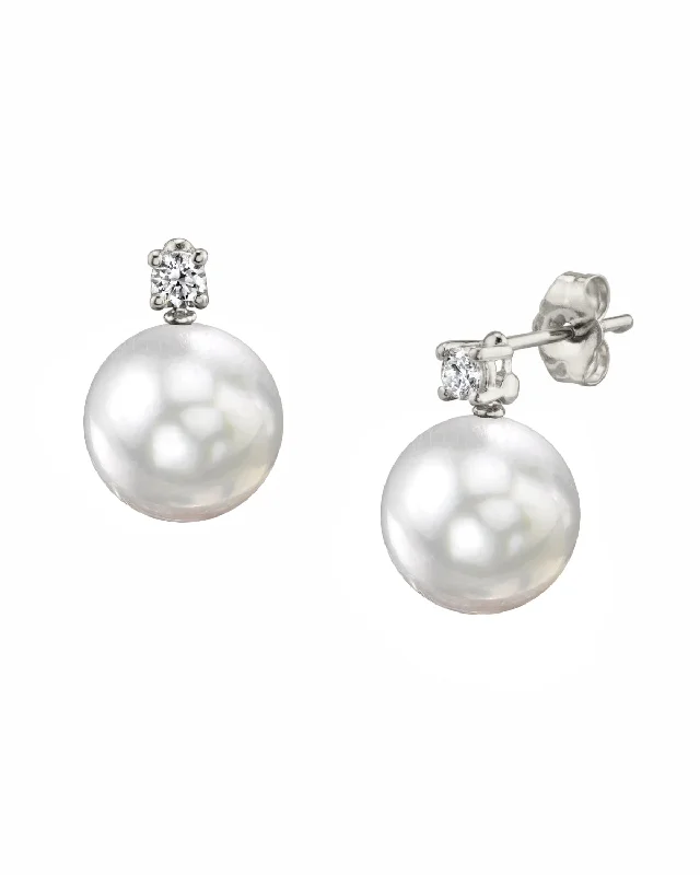real peridot charm bracelet White South Sea Pearl & Diamond Fame Stud Earrings