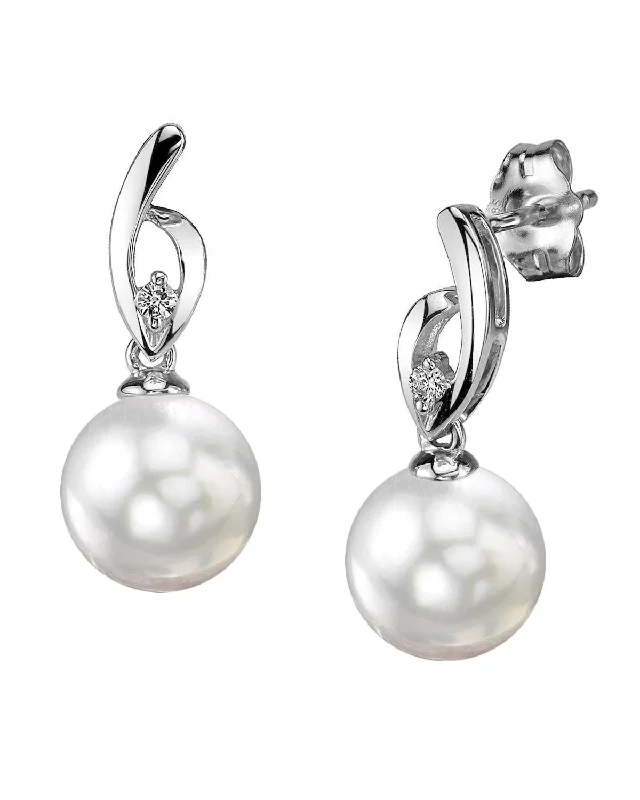 ruby and diamond engagement ring White South Sea Pearl & Diamond Asterie Earrings