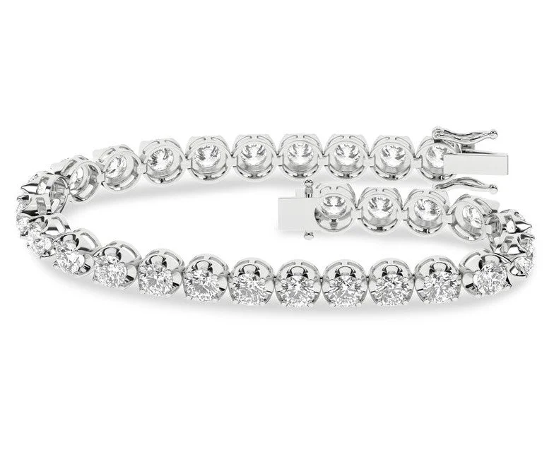 minimalist rose gold bracelet 14K White Lab Grown Diamond Tennis Bracelet