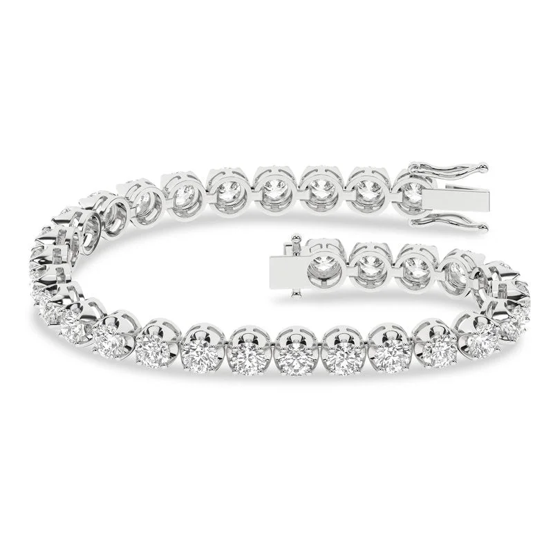 handcrafted silver cross pendant 14K White Lab Grown Diamond Tennis Bracelet