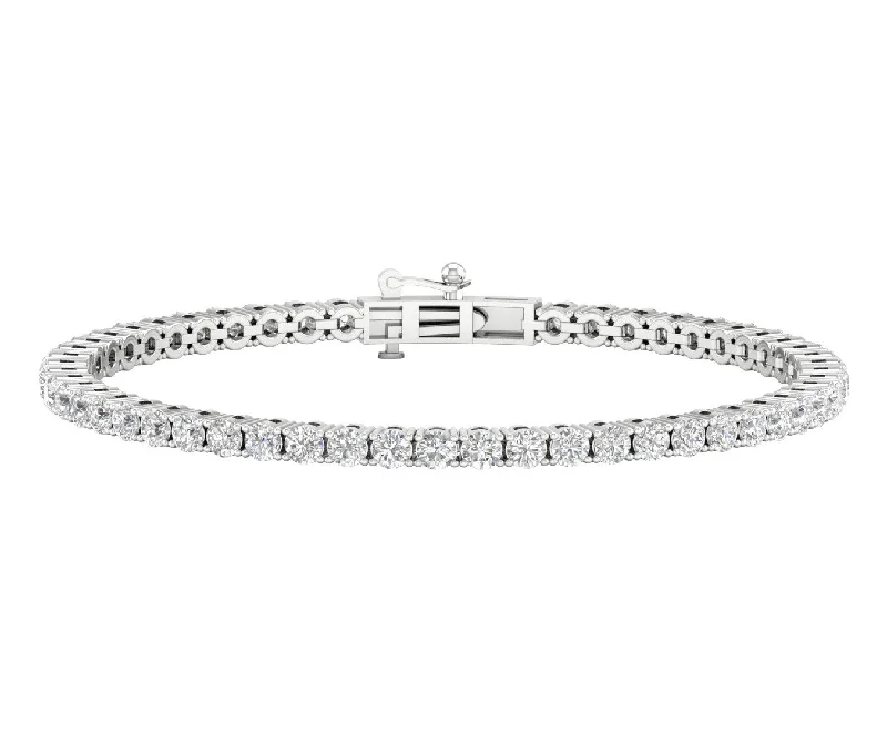 luxury diamond anniversary band 14K White Lab Grown Diamond Tennis Bracelet