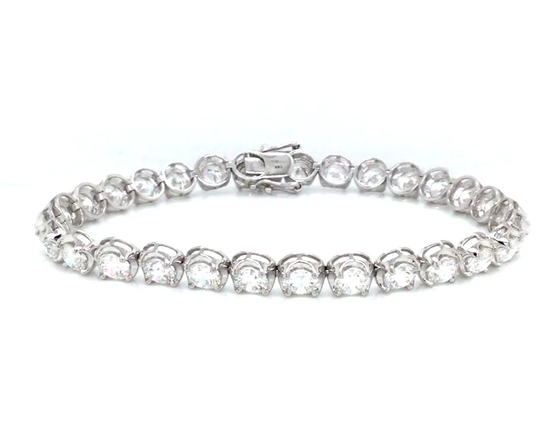 gold opal ring 14K White Lab Grown Diamond Tennis Bracelet