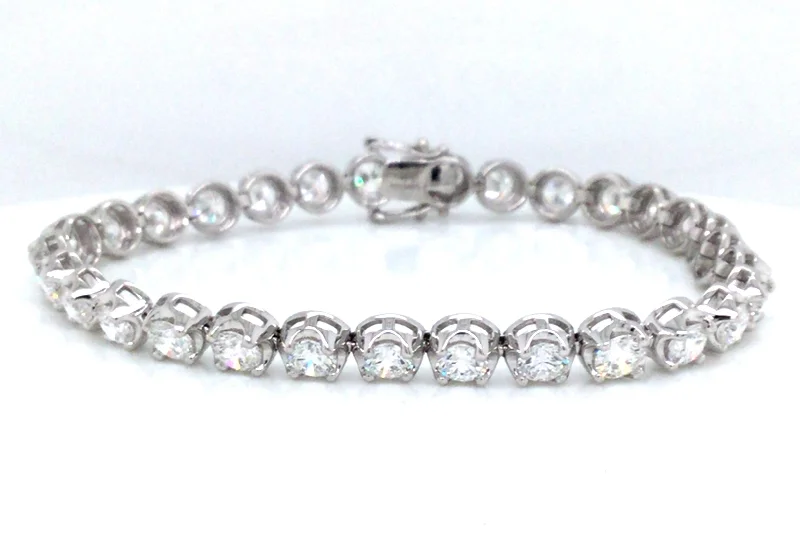 personalized couple rings 14K White Lab Grown Diamond Tennis Bracelet