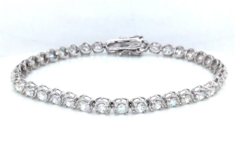 custom gold name necklace 14K White Lab Grown Diamond Tennis Bracelet