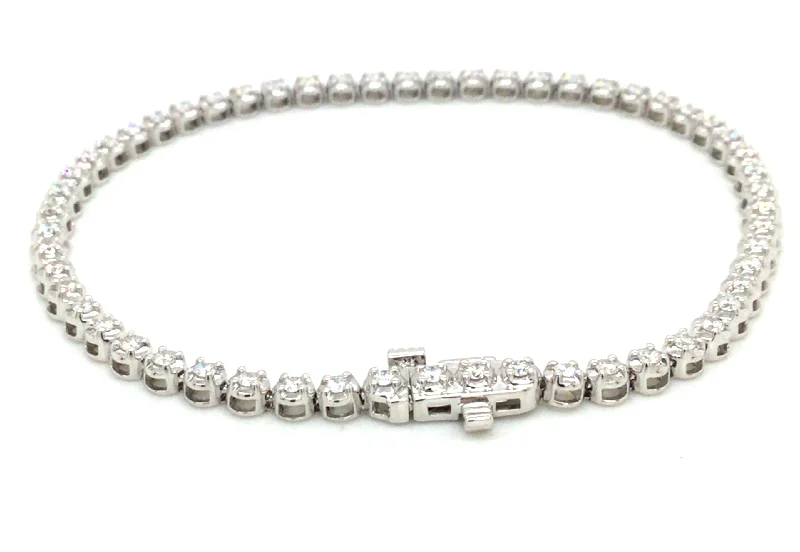 unique diamond eternity band 14K White Natural Diamond Tennis Bracelet