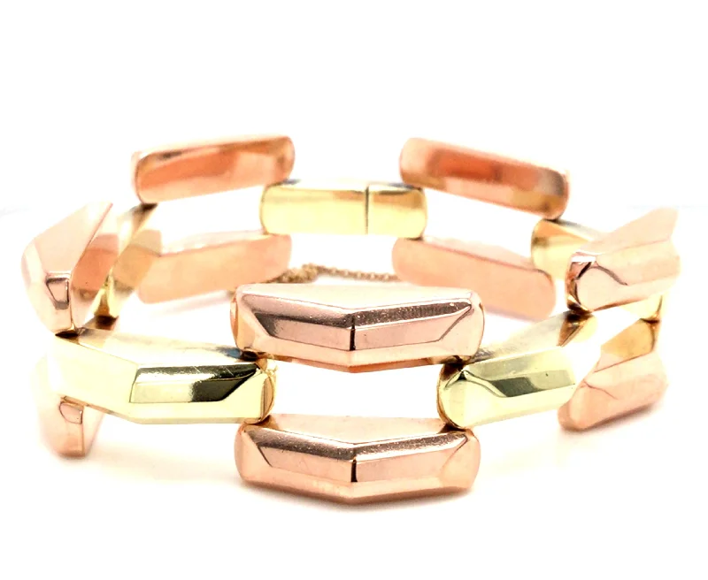 silver wedding band with engraving 14K Yellow and Rose Gold Fashion Bracelet Size 7.25 silver wedding band with engraving 14K Yellow and Rose Gold Fashion Bracelet Size 7.25