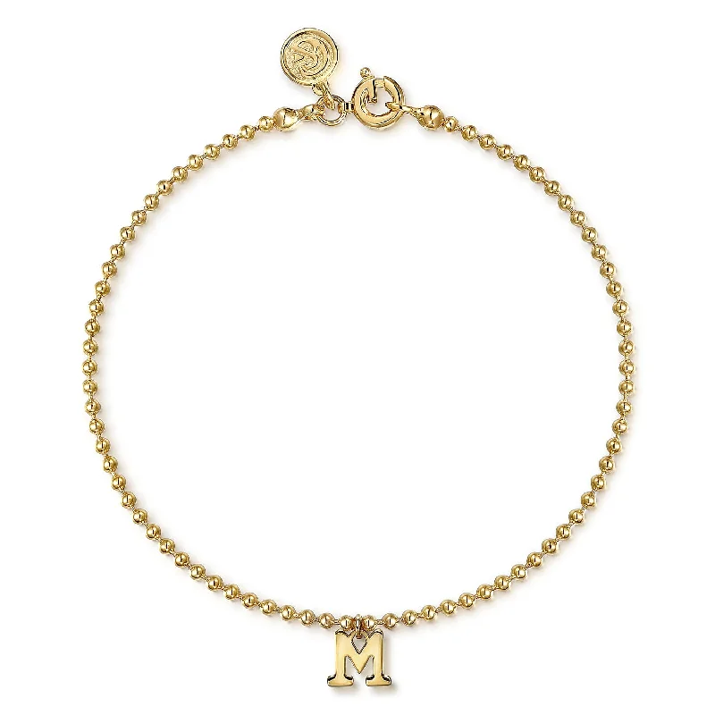 simple snake chain necklace 14K Yellow Bead Bracelet Size 7