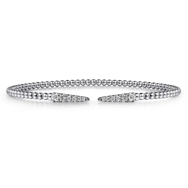 modern geometric silver ring 14K Yellow Natural Diamond Cuff Bracelet