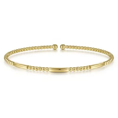 real diamond eternity band 14K Yellow Cuff Bracelet Size 6.25