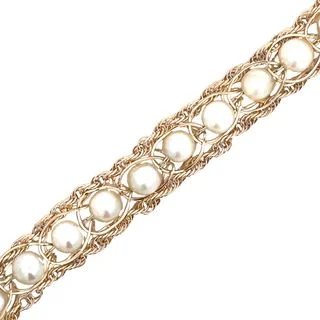 14K Yellow Gold Pearl Bracelet