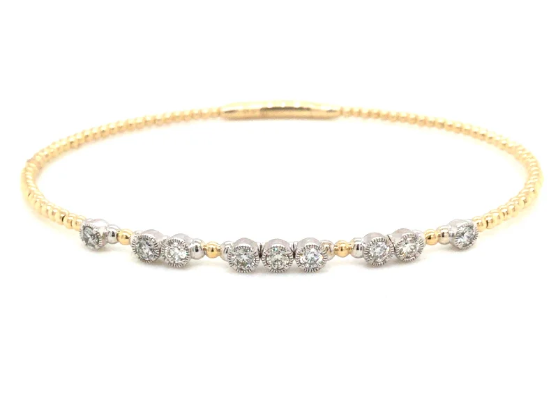 sterling silver dragonfly pendant 14K Yellow Natural Diamond Bangle Bracelet
