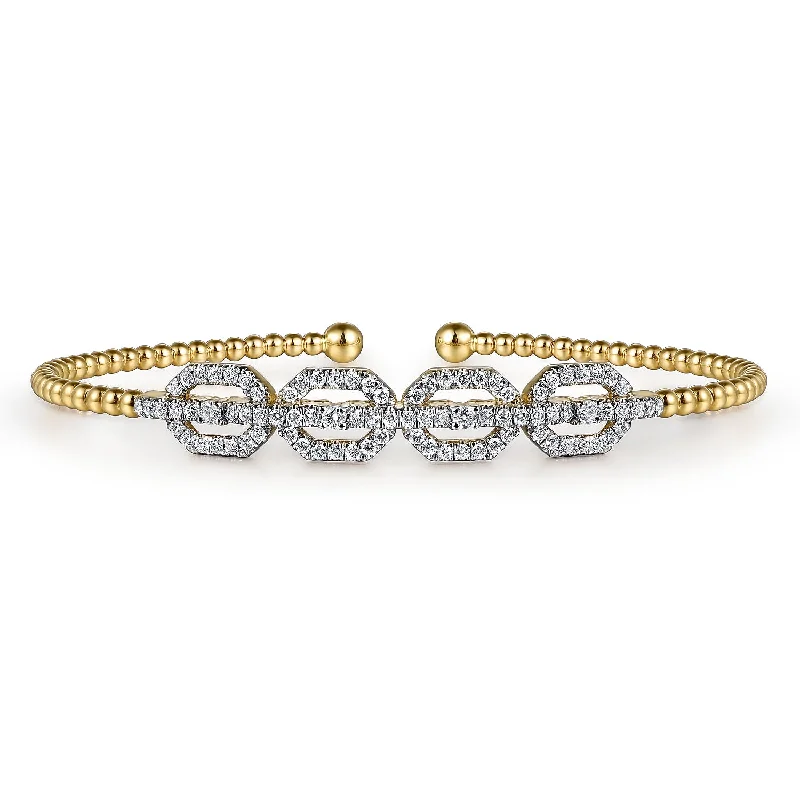 classic diamond solitaire earrings 14K Yellow Natural Diamond Cuff Bracelet