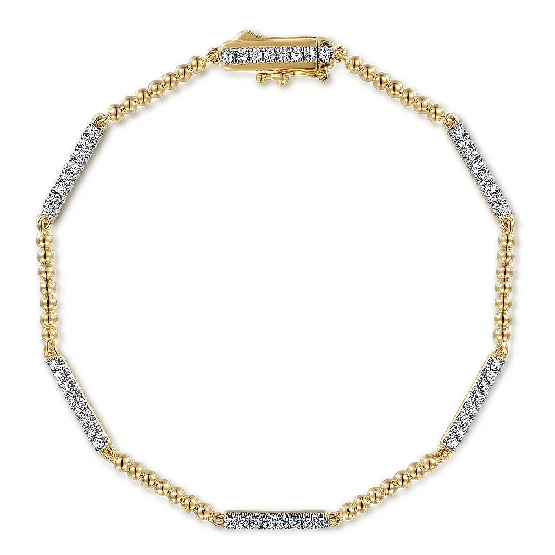 celestial sun and moon earrings 14K Yellow Natural Diamond Tennis Bracelet