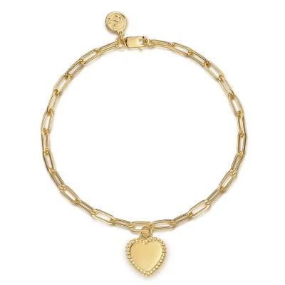 delicate chain necklace gold 14K Yellow Paper Clip Bracelet Size 7
