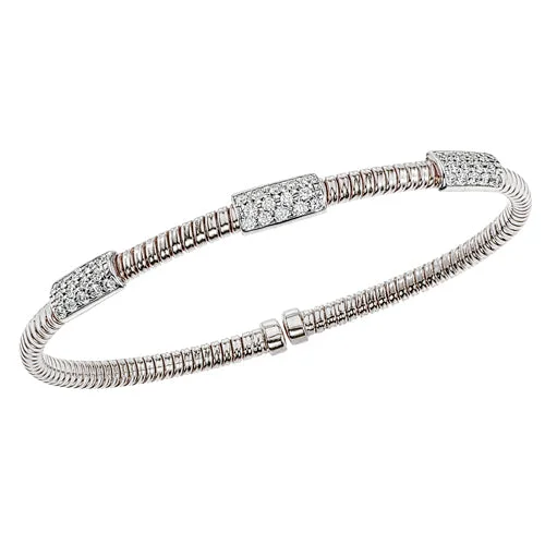 classic diamond solitaire necklace 18K White Natural Diamond Cuff Bracelet