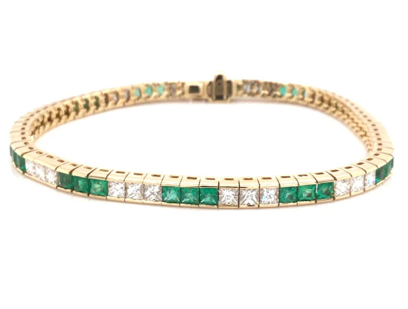real opal engagement ring 18K Yellow Emerald and Natural Diamond Tennis Bracelet