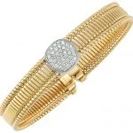 personalized engraved signet ring 18K Yellow & White Natural Diamond Cuff Bracelet personalized engraved signet ring 18K Yellow & White Natural Diamond Cuff Bracelet