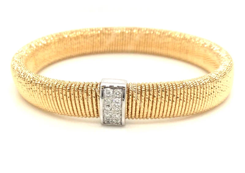 minimalist chain anklet gold 18K Yellow & White Natural Diamond Mesh Bracelet