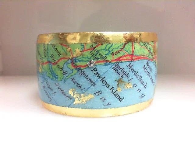 infinity couple’s ring matching set 22K Yellow Gold Leaf Pawleys Island Cuff Bracelet