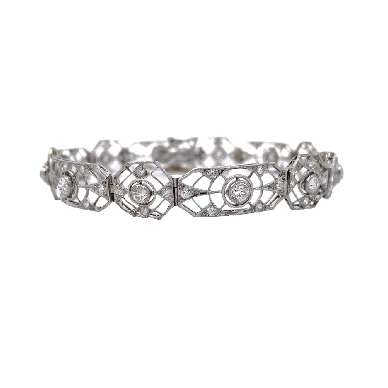 3.50cttw Filigree Platinum Bracelet