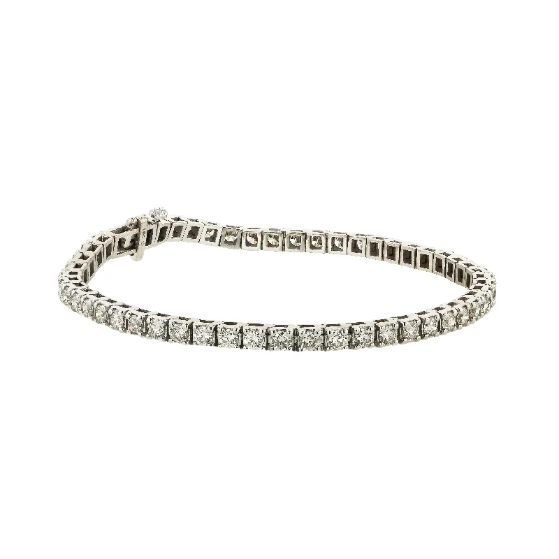unique diamond stud earrings "Mystical Mirage Diamond Tennis Bracelet" 4.00CTTW 14KWG