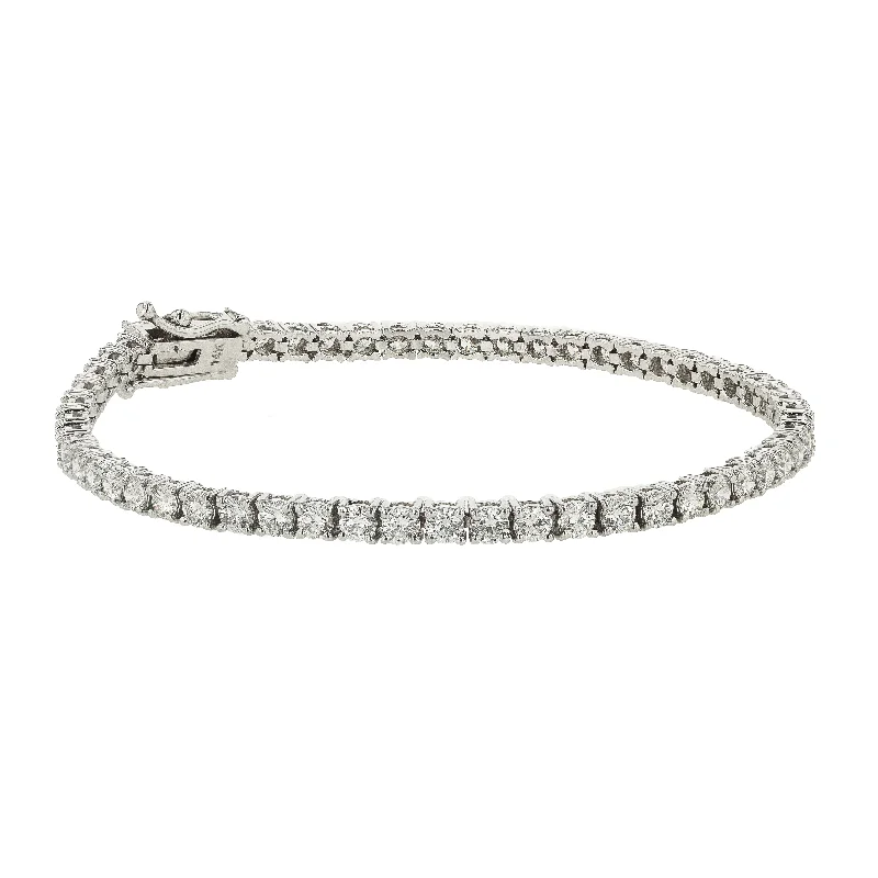 sleek black titanium ring "Radiant Pave Diamond Tennis Bracelet" 4.12CTTW 14KWG