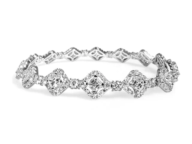 7.94ctw Asscher Cut Diamond Link Bracelet