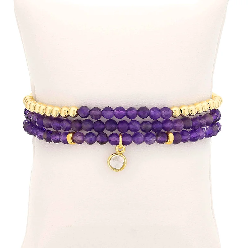 minimalist gold crescent moon necklace Amethyst and Gold Filled Beads, 4MM, Stretch Bracelets, Set of 3 minimalist gold crescent moon necklace Amethyst and Gold Filled Beads, 4MM, Stretch Bracelets, Set of 3