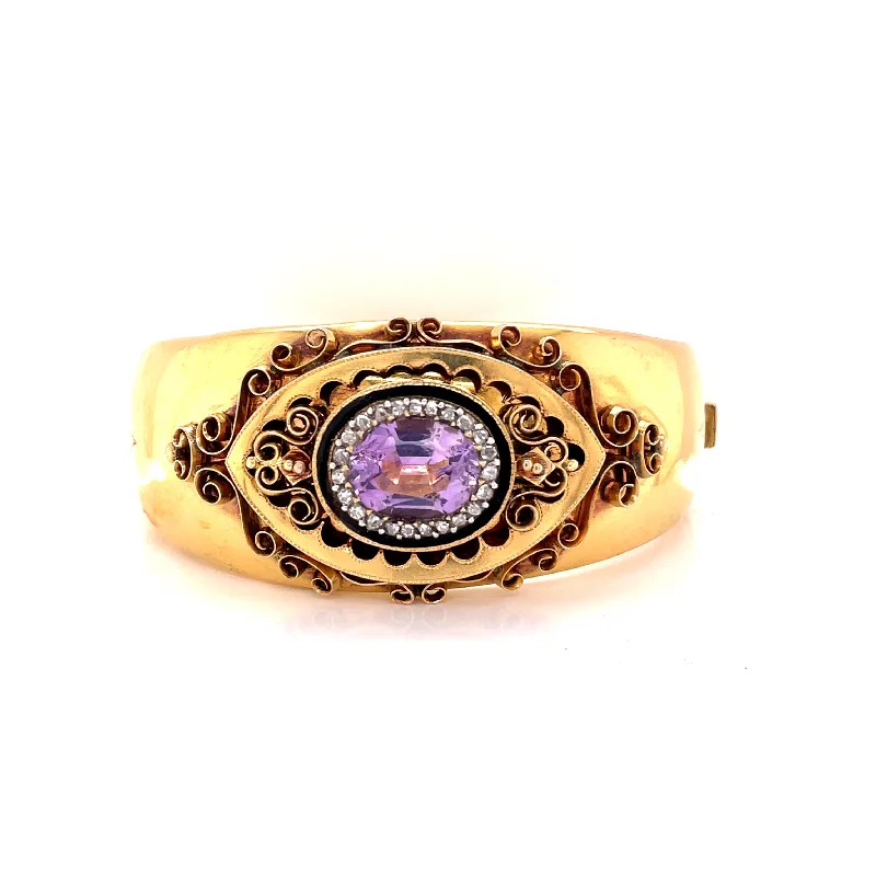 ANTIQUE AMETHYST BANGLE BRACELET