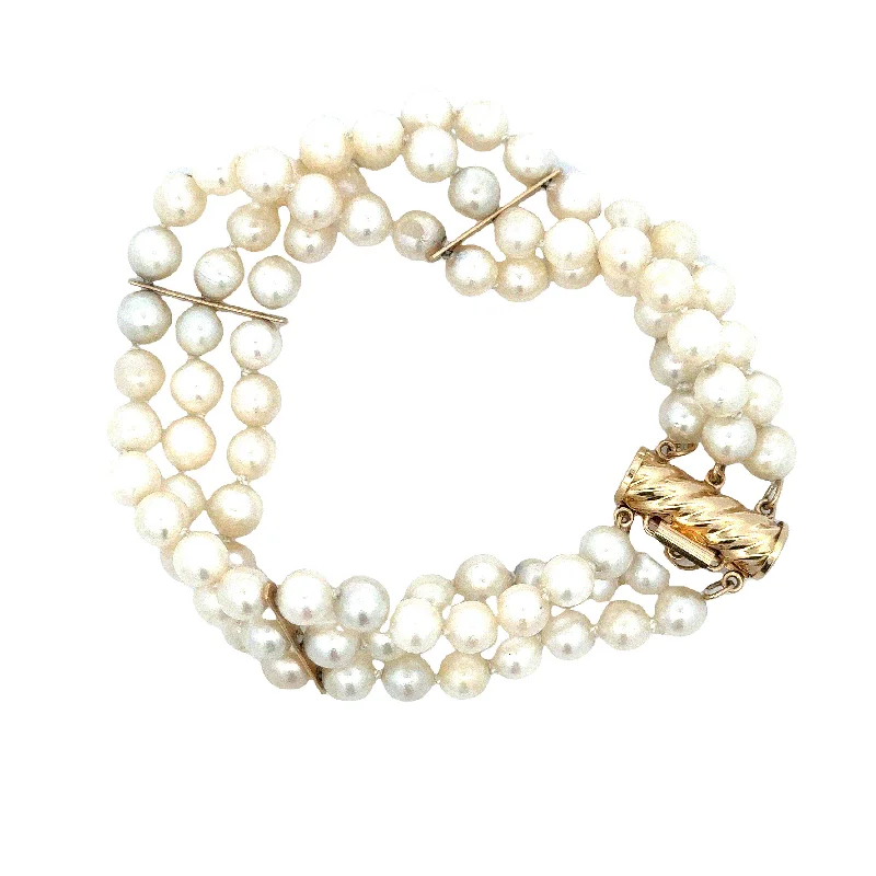 Antique Three Strand Pearl Bracelet