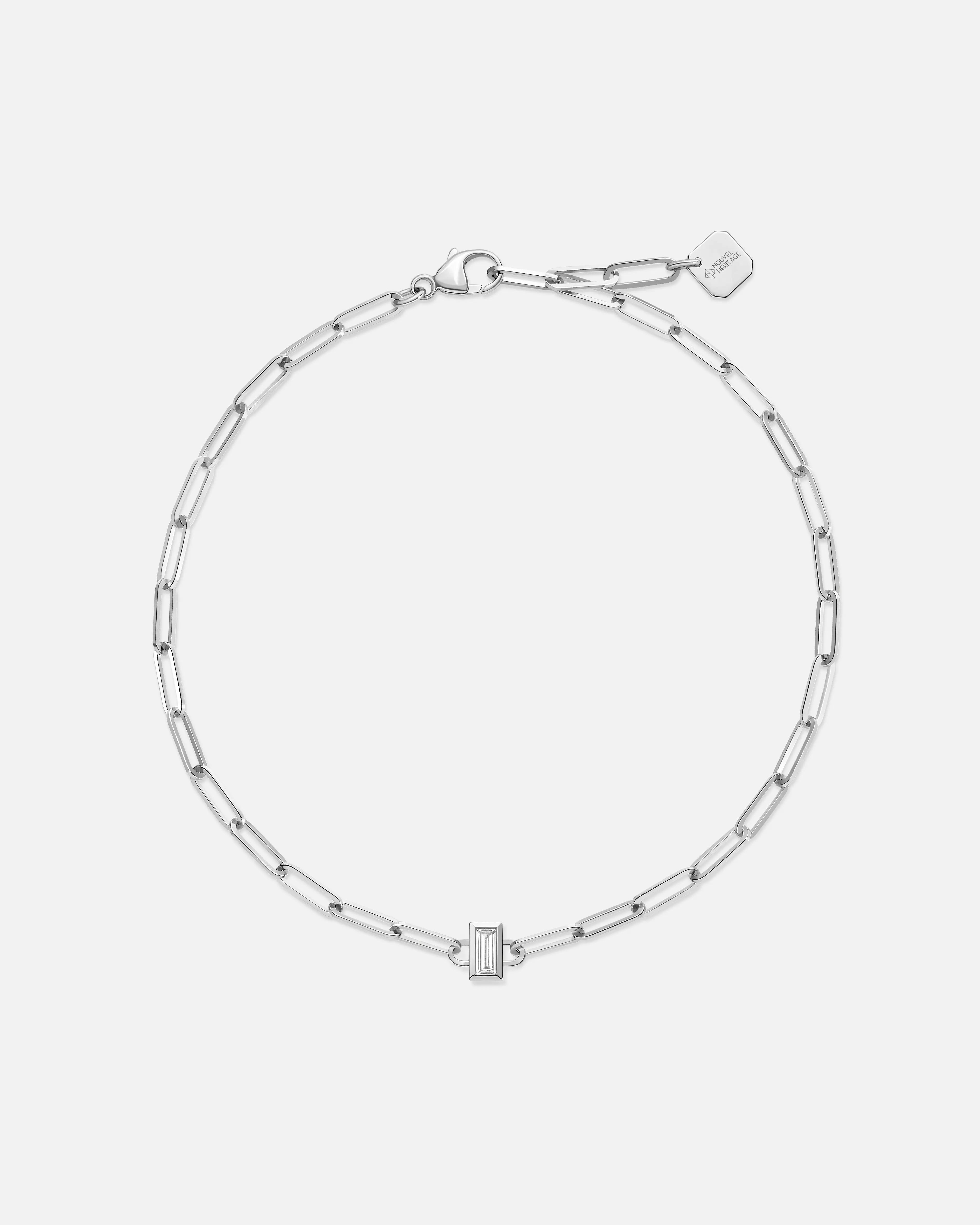 Baguette Classics Bracelet in White Gold