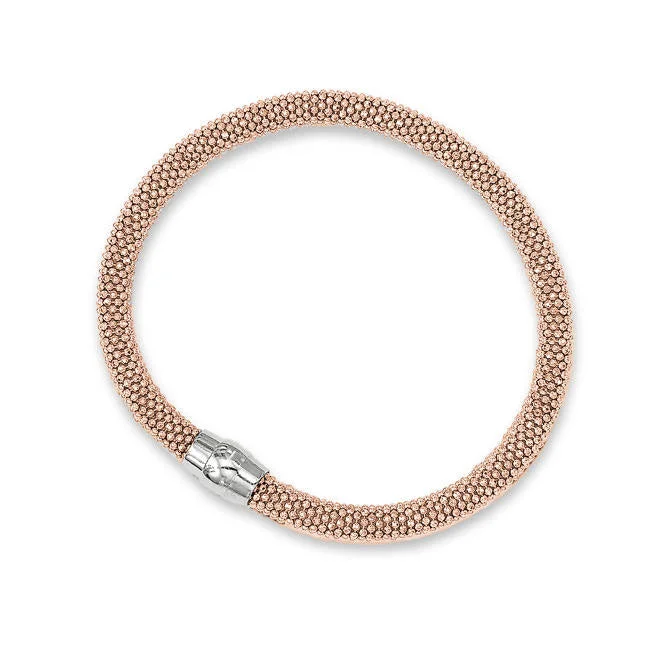 custom initial pendant necklace Woven Bracelet with Magnetic Closure, 8 Inches, Sterling with Rose Gold Finish custom initial pendant necklace Woven Bracelet with Magnetic Closure, 8 Inches, Sterling with Rose Gold Finish