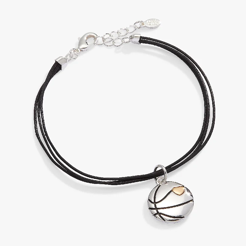 emerald-cut engagement ring halo Basketball Cord Bracelet