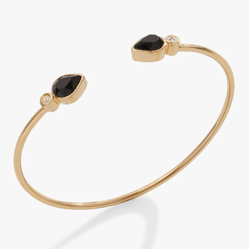 small diamond cross pendant Black Onyx Cuff Bracelet