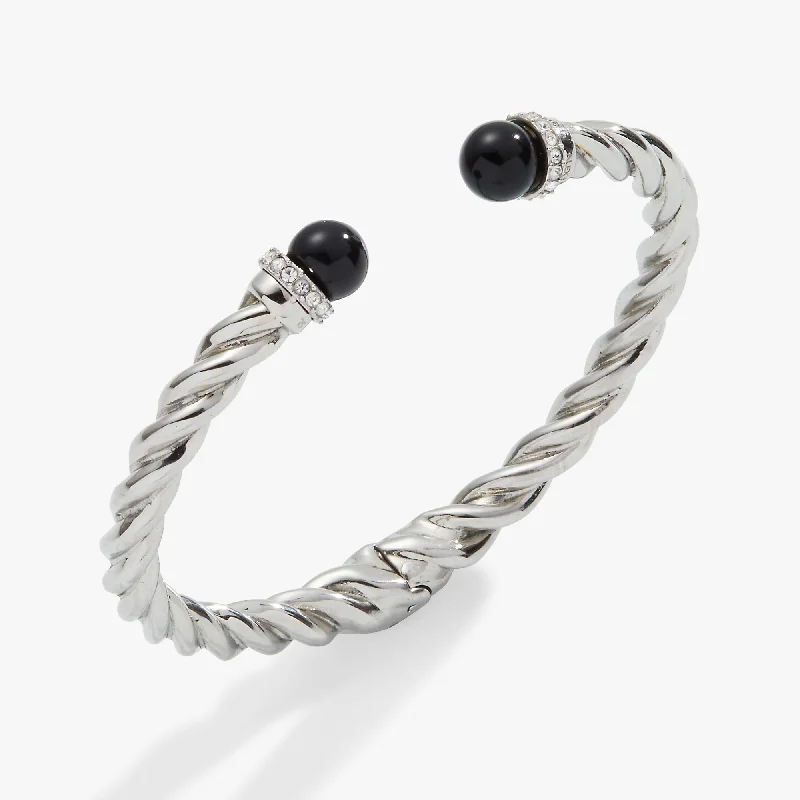 rose gold cartilage barbell Black Onyx Hinge Bangle