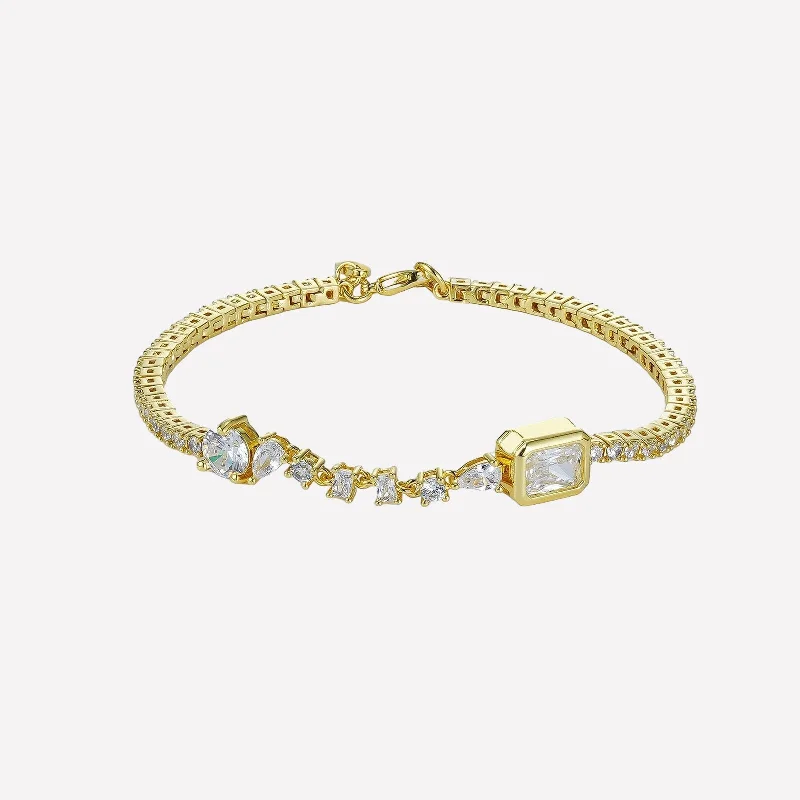 adjustable minimalist wave bracelet Celeste White Crystal Bracelet