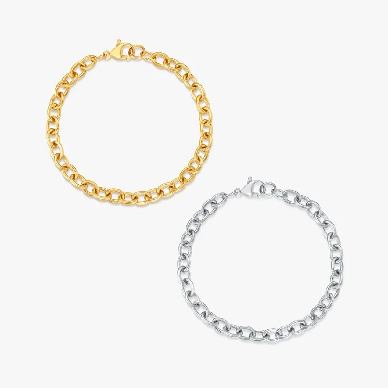 handmade wire-wrapped gemstone ring Chubby Link Bracelet (Greek Inspired Collection)