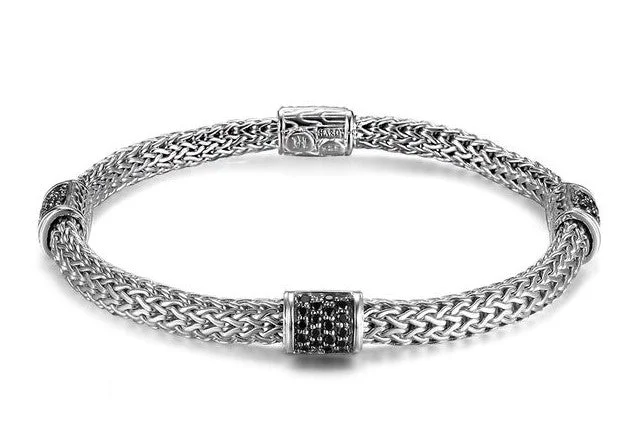 vintage filigree locket necklace Sterling Silver Black Sapphire Icon Collection Bracelet