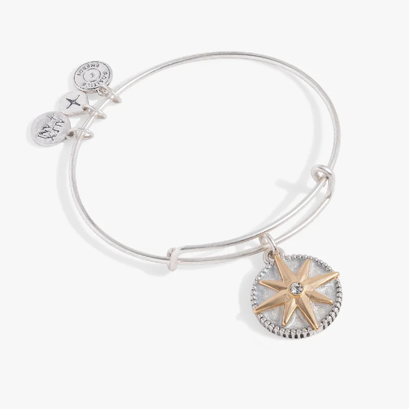 luxury diamond anniversary band Compass Charm Bangle