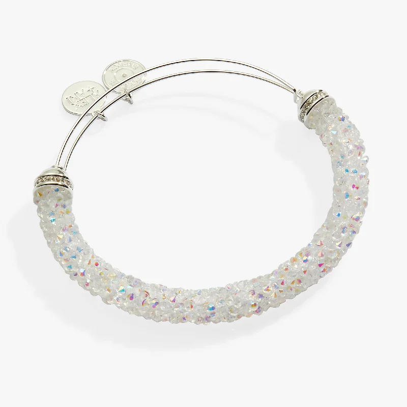 celestial crescent moon bracelet Crystal Crush Bangle, Silver